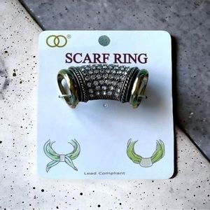 🫶🏻 Scarf Ring Black Gold Rhinestone